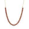 Thumbnail Image 1 of Round Garnet Half Tennis Necklace in 10K Gold