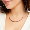 Thumbnail Image 2 of Round Garnet Half Tennis Necklace in 10K Gold