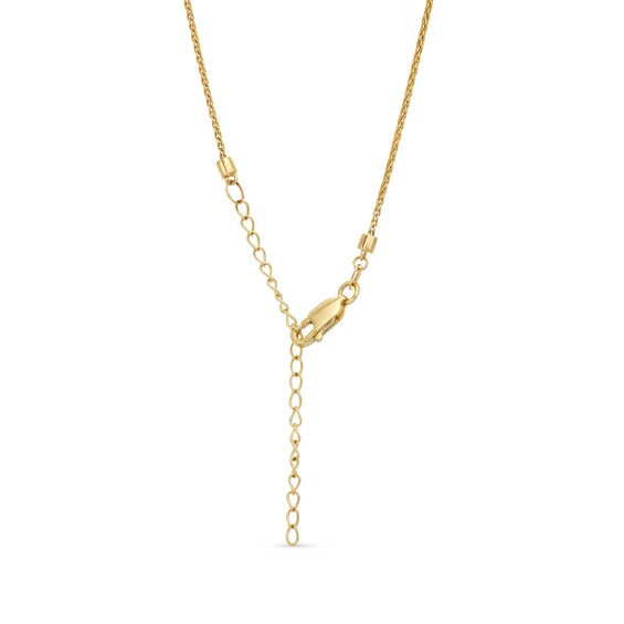 Round Garnet Half Tennis Necklace in 10K Gold