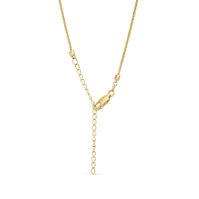 Main Image 3 of Round Garnet Half Tennis Necklace in 10K Gold