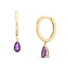 Thumbnail Image 1 of Pear-Shaped Amethyst Drop Earrings in 10K Gold