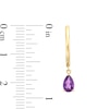 Thumbnail Image 3 of Pear-Shaped Amethyst Drop Earrings in 10K Gold