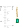 Thumbnail Image 3 of Emerald-Cut Lab-Created Emerald Solitaire Drop Earrings in 10K Gold
