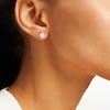 Thumbnail Image 1 of 6.0 - 6.5mm Cultured Akoya Pearl and 1/20 CT. T.W. Diamond Stud Earrings in 14K White Gold