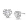 Thumbnail Image 1 of 1 CT. T.W. Certified Multi-Lab-Grown Diamond Heart Earrings in 14K White Gold (F/SI2)