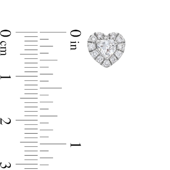 1 CT. T.w. Certified Multi-Lab-Grown Diamond Heart Earrings in 14K White Gold (F/Si2)