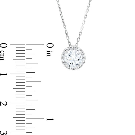 1-1/8 CT. T.w. Certified Lab-Grown Diamond Solitaire Framed Pendant in 14K White Gold (F/Si2)