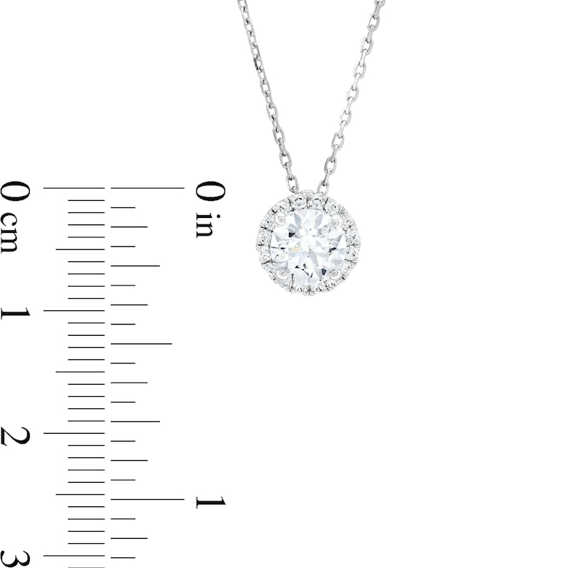 Main Image 4 of 1-1/8 CT. T.W. Certified Lab-Grown Diamond Solitaire Framed Pendant in 14K White Gold (F/SI2)