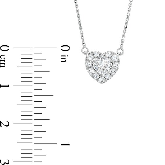 1/2 CT. T.w. Certified Heart-Shaped Lab-Grown Diamond Framed Pendant in 14K White Gold (F/Si2)