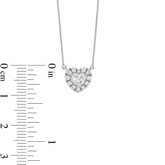 1/2 CT. T.w. Certified Multi-Lab-Grown Diamond Heart Necklace in 14K White Gold (F/Si2)