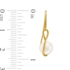Thumbnail Image 3 of 7.0 x 7.5mm Freshwater Cultured Pearl Caged Drop Earrings in 14K Gold