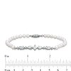 Thumbnail Image 3 of 4 x 5.0mm Cultured Freshwater Pearl and White Lab-Created Sapphire Bracelet in Sterling Silver