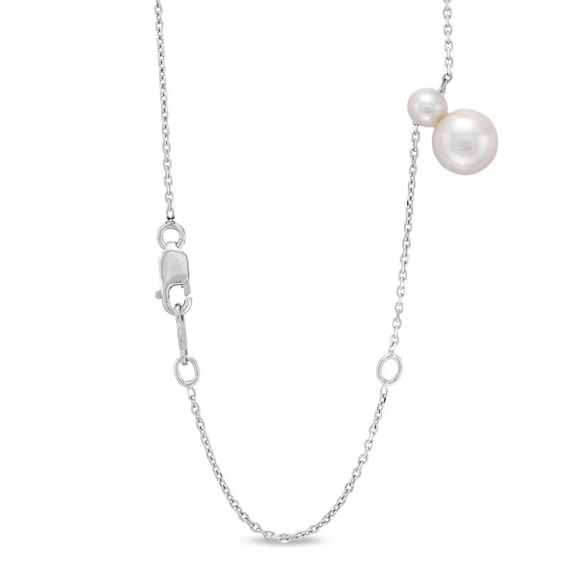 4.0-7.5mm Freshwater Cultured Pearl Station Necklace in 14K  Gold