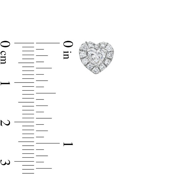 1 CT. T.w. Certified Heart-Shaped Lab-Grown Diamond Solitaire Stud Earrings in 14K White Gold (F/Si2)
