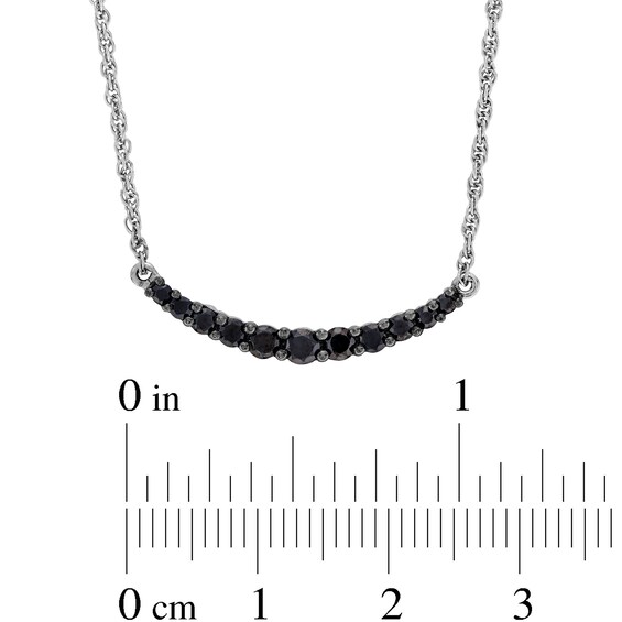 1/2 CT. T.w. Black Diamond Curved Bar Necklace in Sterling Silver