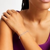 Thumbnail Image 2 of 1/3 CT. T.W. Diamond Oval Link Bracelet in Sterling Silver - 7.0"