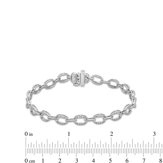 1/3 CT. T.w. Diamond Oval Link Bracelet in Sterling Silver - 7.0"