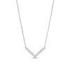 Thumbnail Image 1 of 1/5 CT. T.W. Diamond Chevron Necklace in 10K White Gold