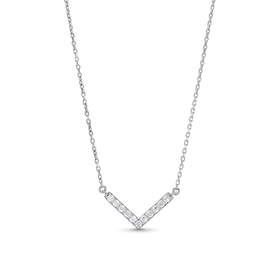 1/5 CT. T.w. Diamond Chevron Necklace in 10K White Gold