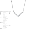 Thumbnail Image 4 of 1/5 CT. T.W. Diamond Chevron Necklace in 10K White Gold