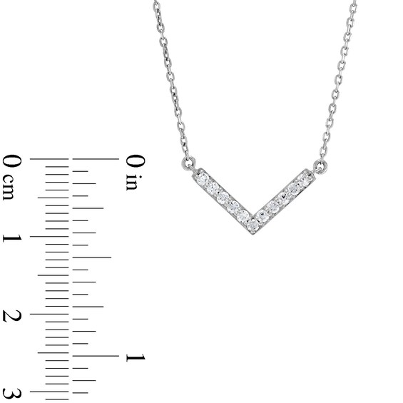 1/5 CT. T.w. Diamond Chevron Necklace in 10K White Gold