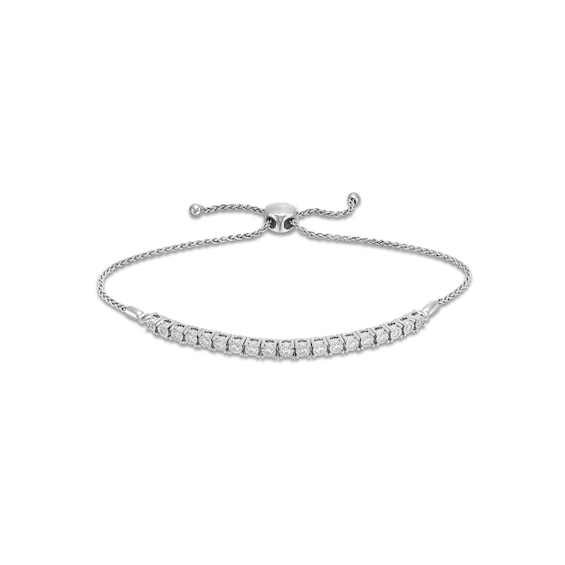 1/4 CT. T.w. Diamond Miracle Line Bolo Bracelet in Sterling Silver - 9.0"