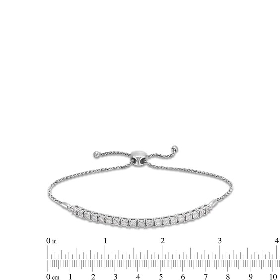 1/4 CT. T.w. Diamond Miracle Line Bolo Bracelet in Sterling Silver - 9.0"