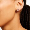 Thumbnail Image 2 of 3/8 CT. T.W. Cushion-Shaped Multi-Diamond Stud Earrings in 10K Gold