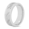Thumbnail Image 2 of 8.0mm Comfort Fit Diagonal Grooved Tungsten Wedding Band