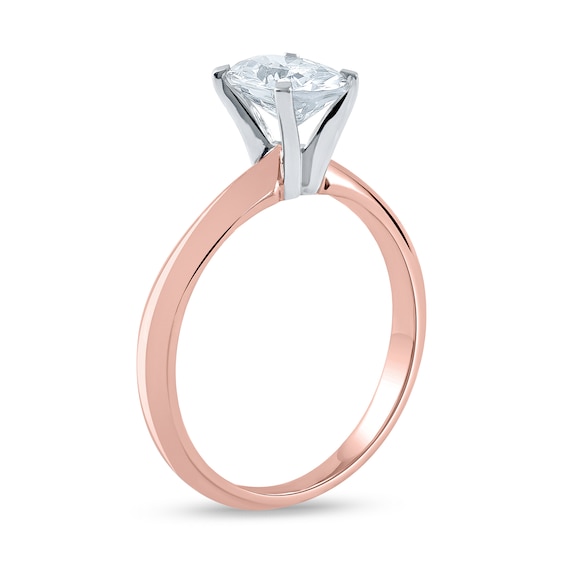 CT. Certified Oval Lab-Grown Diamond Solitaire Engagement Ring in 14K Rose Gold (F/Vs2