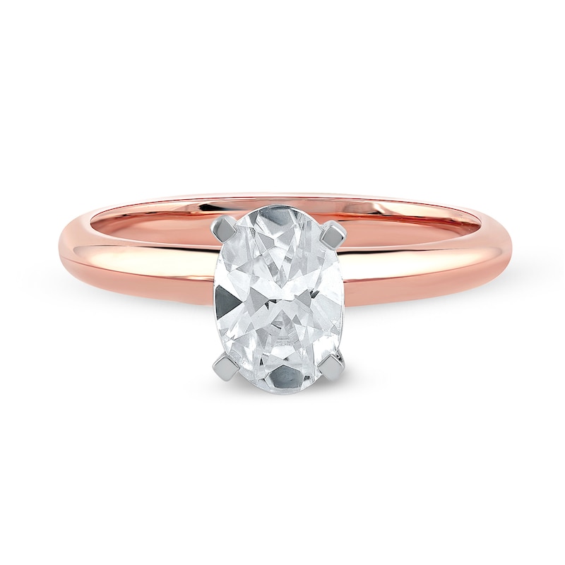 Main Image 3 of 1 CT. Certified Oval Lab-Grown Diamond Solitaire Engagement Ring in 14K Rose Gold (F/VS2)
