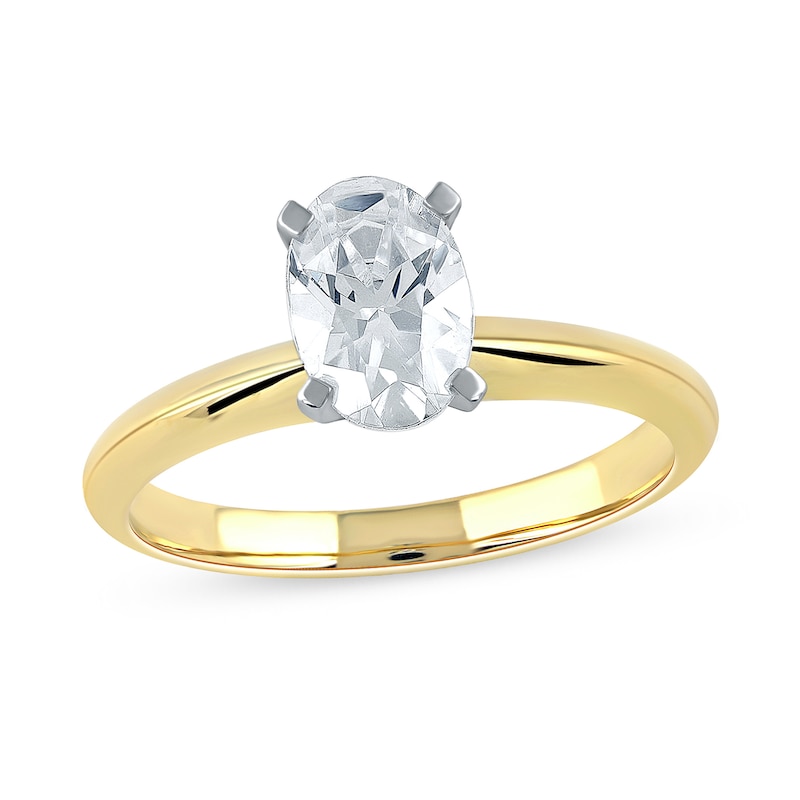 Main Image 1 of 1 CT. Certified Oval Lab-Grown Diamond Solitaire Engagement Ring in 14K Gold (F/VS2)
