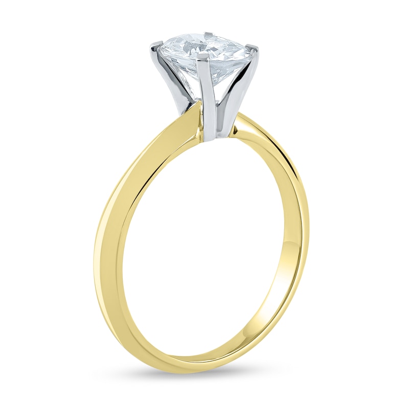 Main Image 2 of 1 CT. Certified Oval Lab-Grown Diamond Solitaire Engagement Ring in 14K Gold (F/VS2)