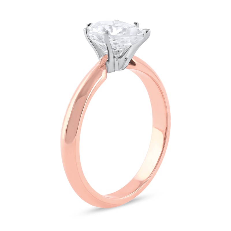 Main Image 2 of 1 CT. Certified Pear-Shaped Lab-Created Diamond Solitaire Engagement Ring in 14K Rose Gold (F/VS2)