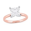 Thumbnail Image 1 of 1-1/2 CT. Certified Princess-Cut Lab-Grown Diamond Solitaire Engagement Ring in 14K Rose Gold (F/VS2)