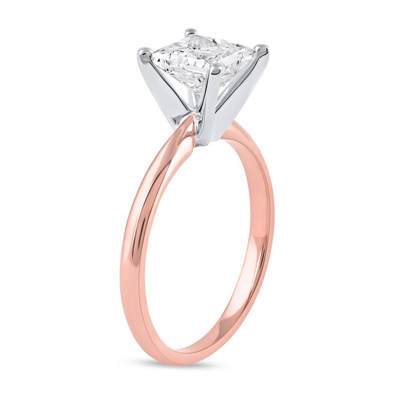 1-1/2 CT. Certified Princess-Cut Lab-Grown Diamond Solitaire Engagement Ring in 14K Rose Gold (F/Vs2)