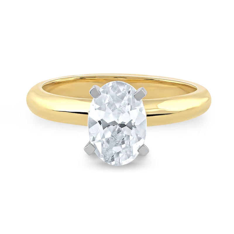 Main Image 3 of 1-1/2 CT. Certified Oval Lab-Grown Diamond Solitaire Engagement Ring in 14K Gold (F/VS2)