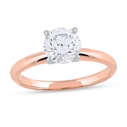 1 CT. Certified Lab-Grown Diamond Solitaire Engagement Ring in 14K Rose Gold (F/VS2)