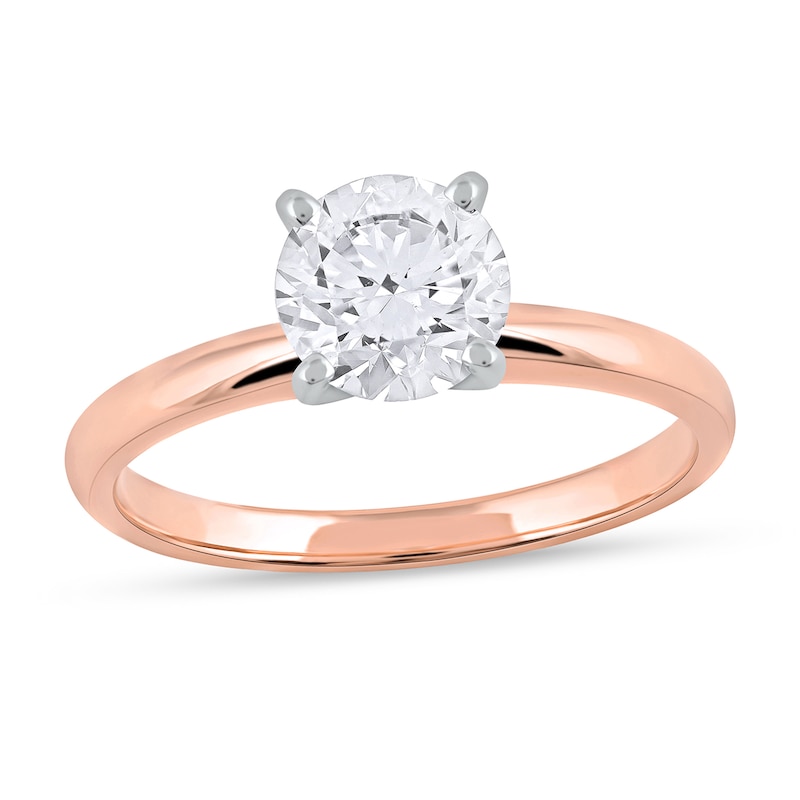 Main Image 1 of 1 CT. Certified Lab-Grown Diamond Solitaire Engagement Ring in 14K Rose Gold (F/VS2)
