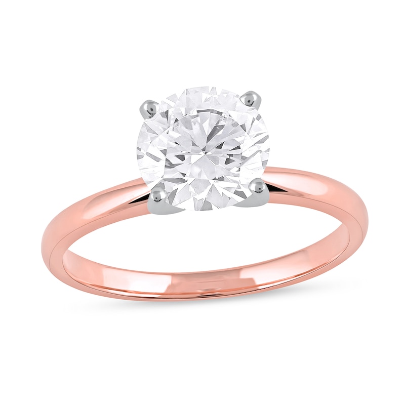 Main Image 1 of 1-1/2 CT. Certified Lab-Grown Diamond Solitaire Engagement Ring in 14K Rose Gold (F/VS2)