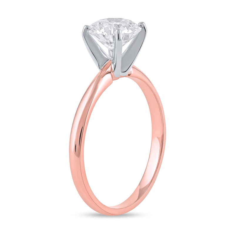 Main Image 2 of 1-1/2 CT. Certified Lab-Grown Diamond Solitaire Engagement Ring in 14K Rose Gold (F/VS2)