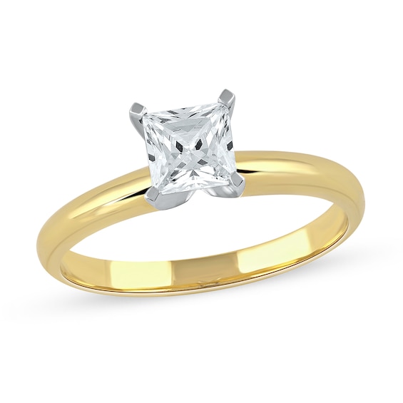 1 CT. Certified Princess-Cut Lab-Grown Diamond Solitaire Engagement Ring in 14K Gold (F/Vs2)
