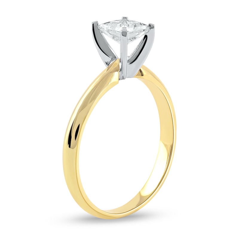Main Image 2 of 1 CT. Certified Princess-Cut Lab-Grown Diamond Solitaire Engagement Ring in 14K Gold (F/VS2)