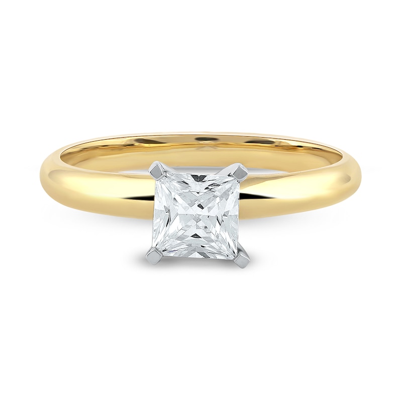 Main Image 3 of 1 CT. Certified Princess-Cut Lab-Grown Diamond Solitaire Engagement Ring in 14K Gold (F/VS2)