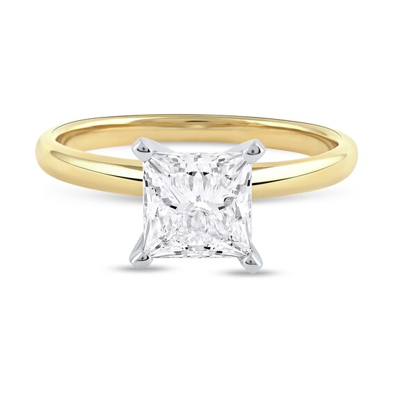 1-1/2 CT. Certified Princess-Cut Lab-Grown Diamond Solitaire Engagement Ring in 14K Gold (F/Vs2)
