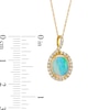 Thumbnail Image 2 of Oval Opal and 1/5 CT. T.W. Diamond Loop Frame Pendant in 10K Gold