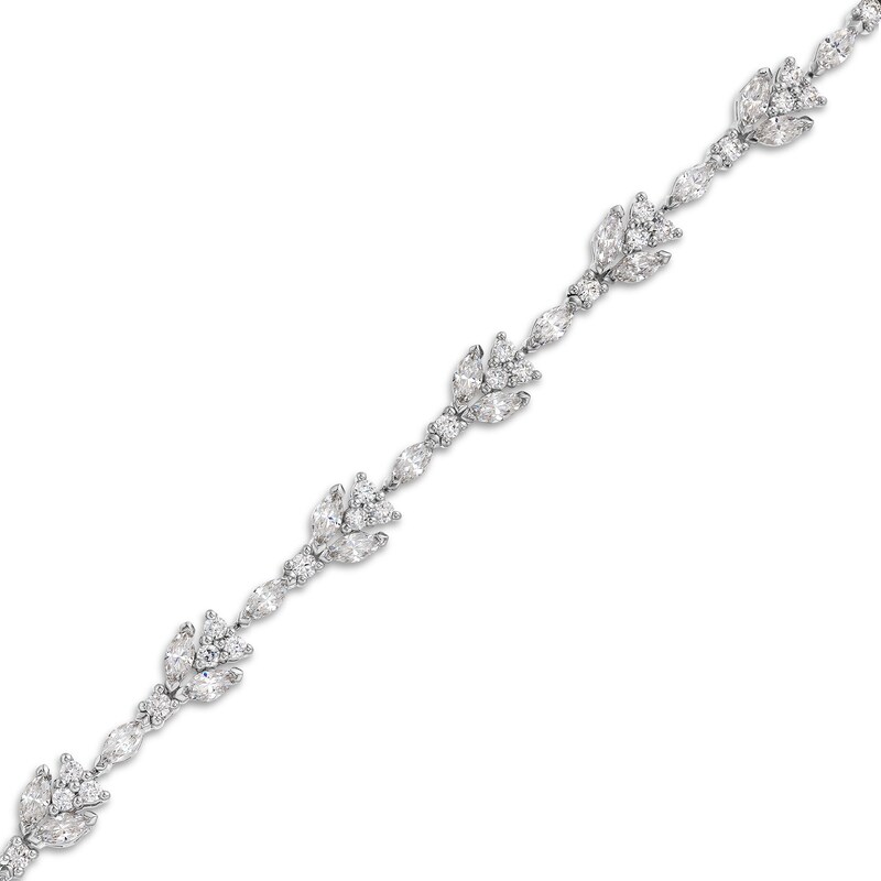 Main Image 1 of 3 CT. T.W. Lab-Grown Diamond Flower Bracelet in 10K White Gold (F/SI2)