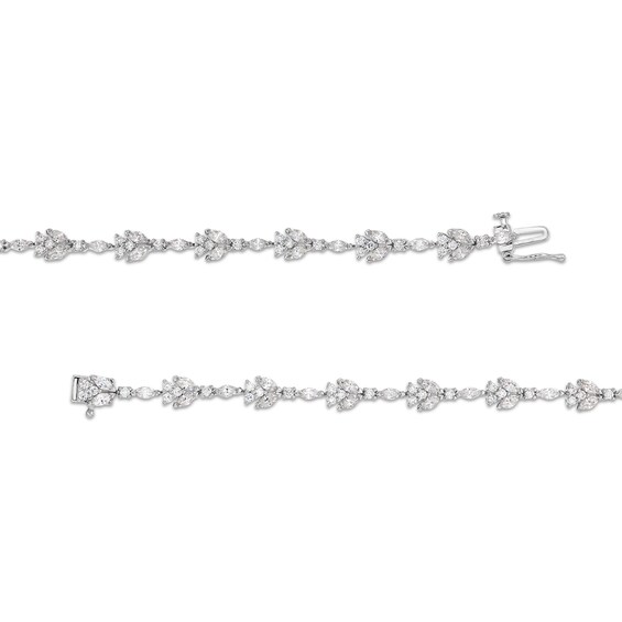 3 CT. T.w. Lab-Grown Diamond Flower Bracelet in 10K White Gold (F/Si2)