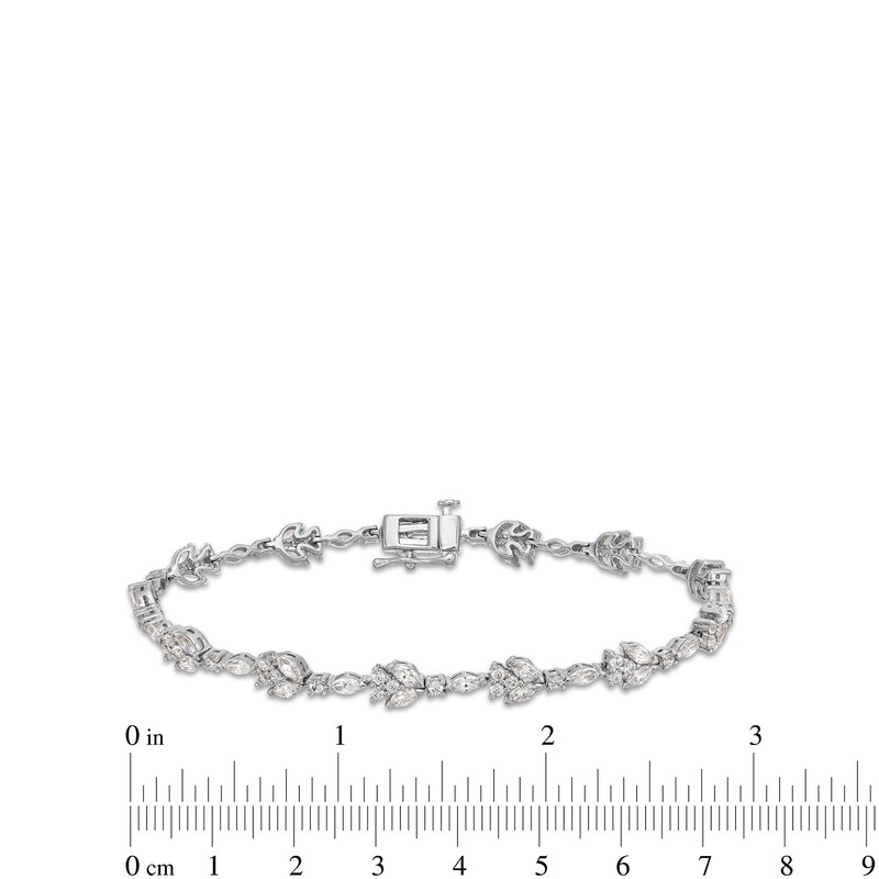 Main Image 4 of 3 CT. T.W. Lab-Grown Diamond Flower Bracelet in 10K White Gold (F/SI2)