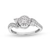 Thumbnail Image 1 of 1/4 CT. T.W. Diamond Past Present Future® Miracle Bypass Shank Engagement Ring in 10K White Gold